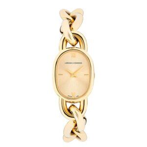 Larsson & Jennings Gold Tone Chain Bracelet Watch NIB 8" Adjustable